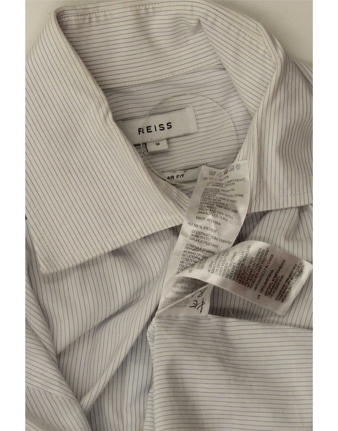Camisa Reiss Regular Fit De Algodón A Rayas Blancas Pequeña Para Hombre