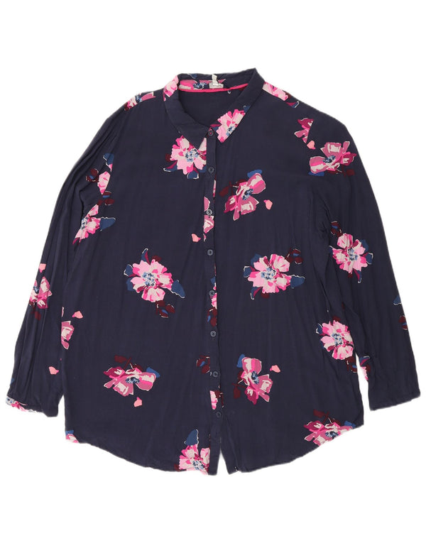 Camisa Joules para mujer UK 46 Large Azul marino Floral Viscosa