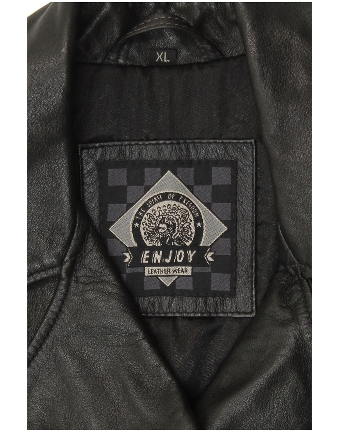 ENJOY Chaqueta de cuero para mujer ES 40 XL Negro