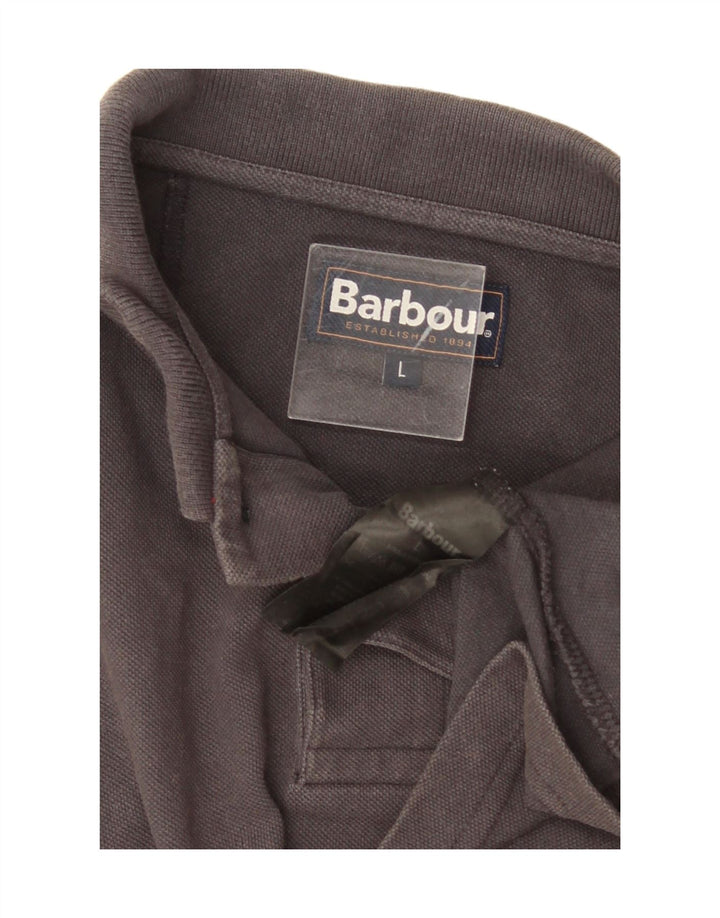 Polo Barbour para hombre de algodón gris grande