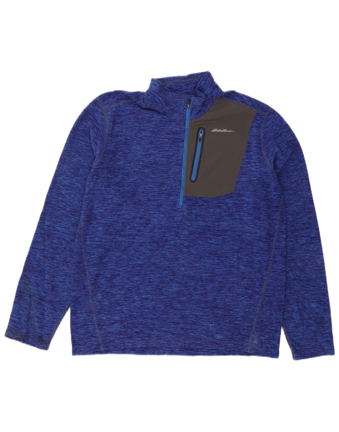 Eddie Bauer Jersey de forro polar con cuello y cremallera para hombre Poliéster moteado azul grande