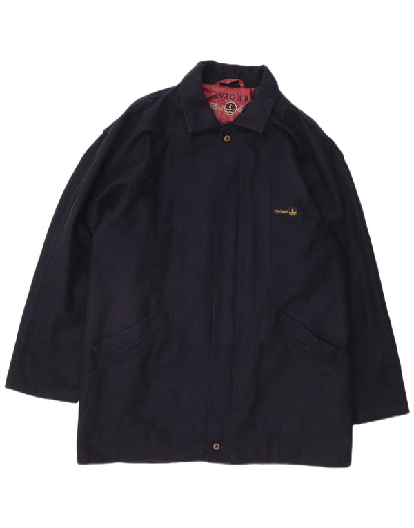 Navigare Abrigo para hombre UK 42 XL Lana azul marino