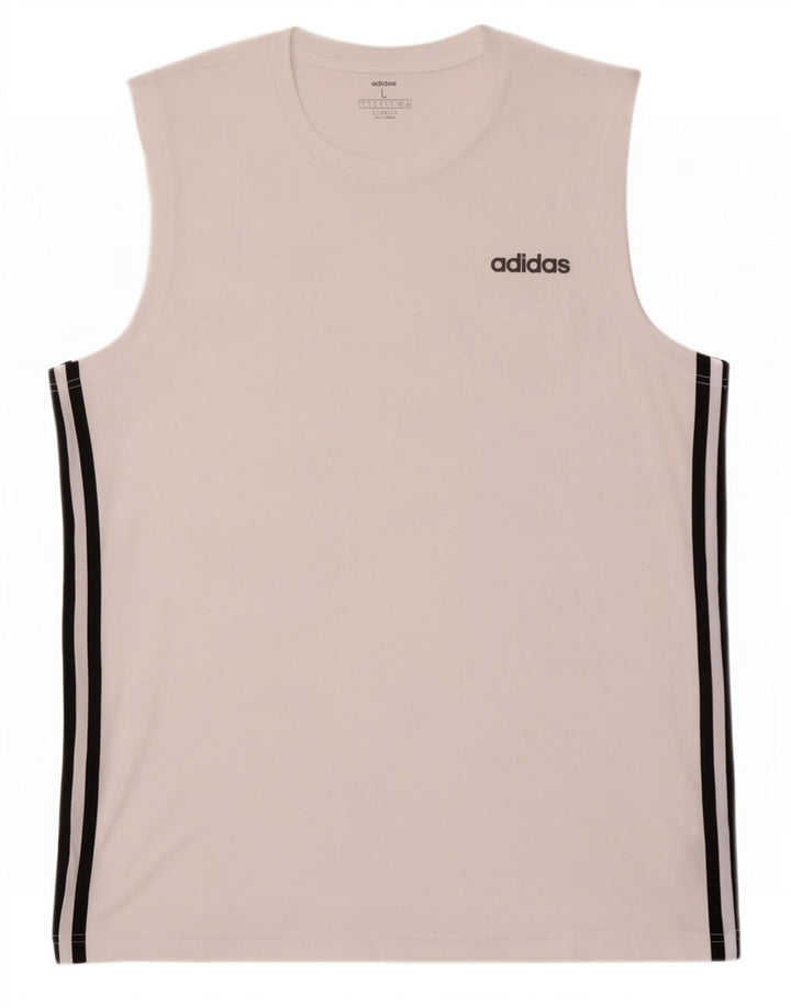 Adidas Mens Climalite Chaleco Top Grande Poliéster Blanco
