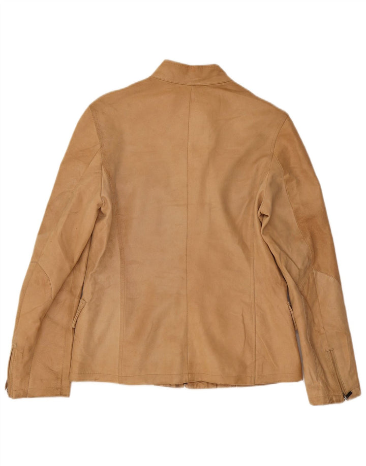 Chaqueta De Cuero Mujer Conbipel IT 44 Cuero Beige Medio