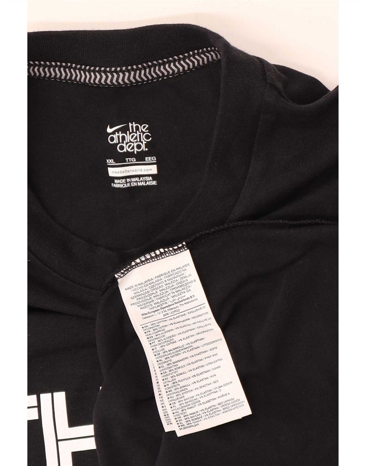 Nike Camiseta sin mangas gráfica para hombre 2XL Algodón negro