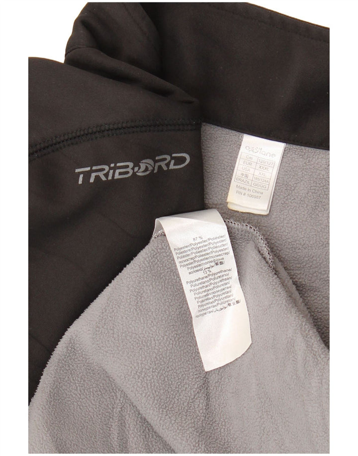 TRIBORD Sudadera con cuello y cremallera para hombre Jersey 3XL Poliéster negro