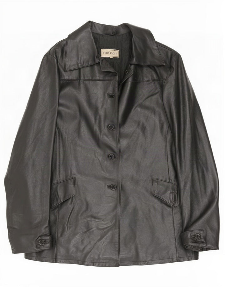 Terranova Chaqueta de cuero para mujer UK 44 Mediana Negro