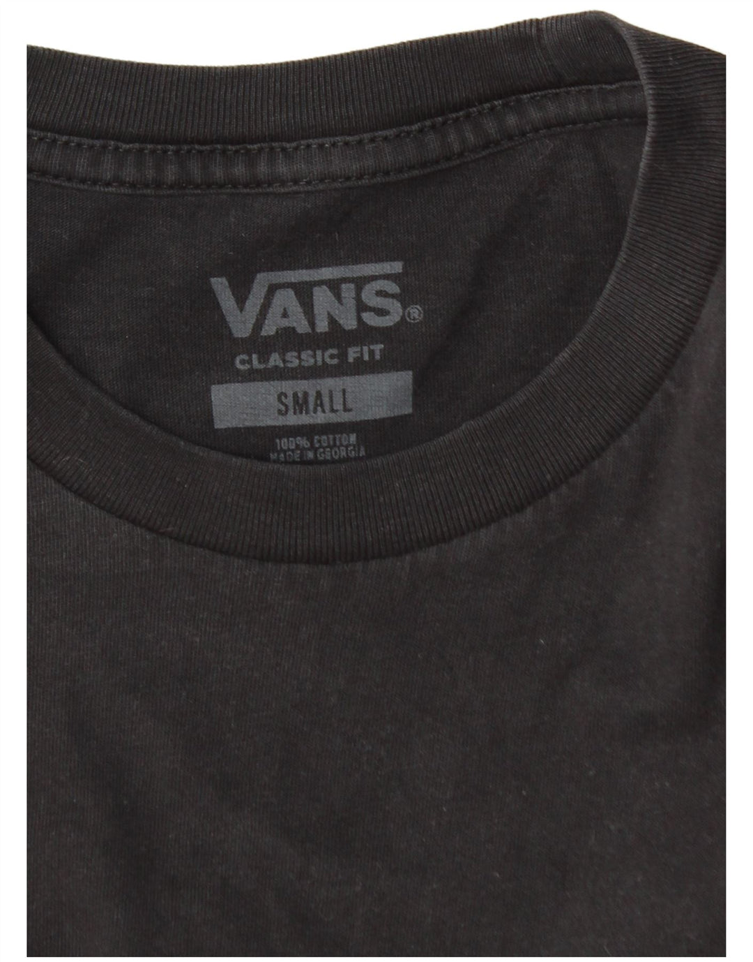 VANS Hombre Classic Fit Camiseta Top Small Black Cotton