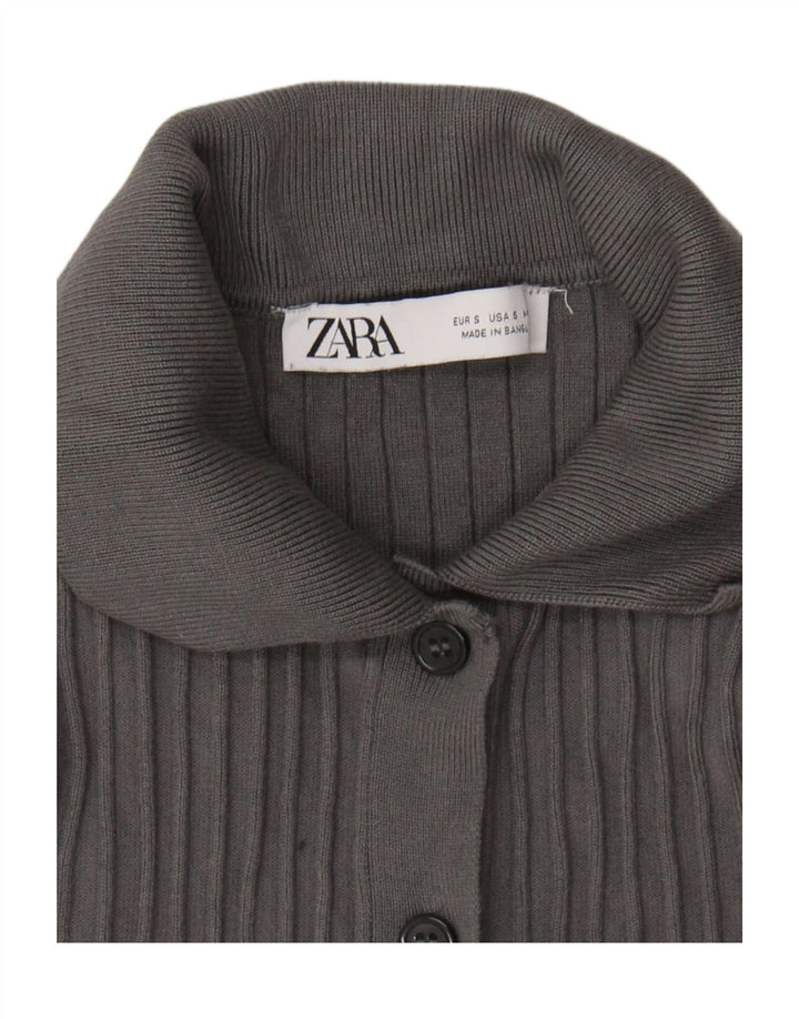 ZARA Womens Crop Cardigan Sweater UK 8 Small Grey Vintage Zara and Second-Hand Zara from Messina Hembry 