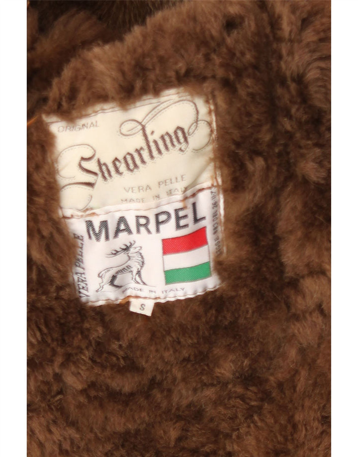 Marpel Chaqueta de piel de oveja para hombre UK 36 Small Marrón piel de oveja