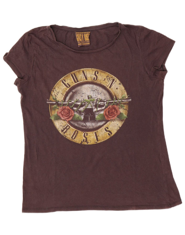 Guns N' Roses Camiseta gráfica para mujer Top UK 44 Grande Algodón marrón