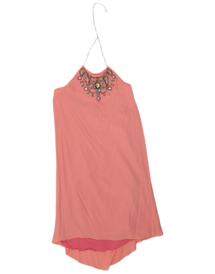 Vestido Halter Mujer Gaudí IT 44 Viscosa Rosa Medio