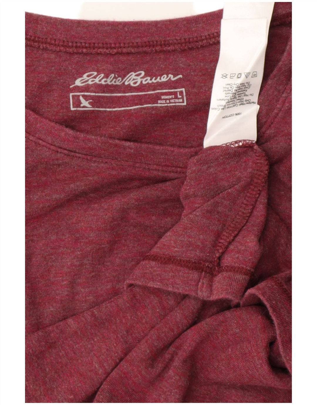 Eddie Bauer Top para mujer de manga larga UK 44 Grande Algodón burdeos