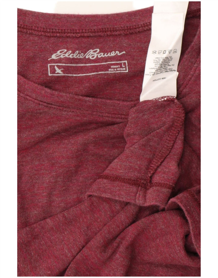 Eddie Bauer Top para mujer de manga larga UK 44 Grande Algodón burdeos