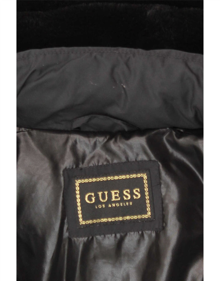 Guess Chaqueta acolchada con capucha para mujer UK 10 Small Black