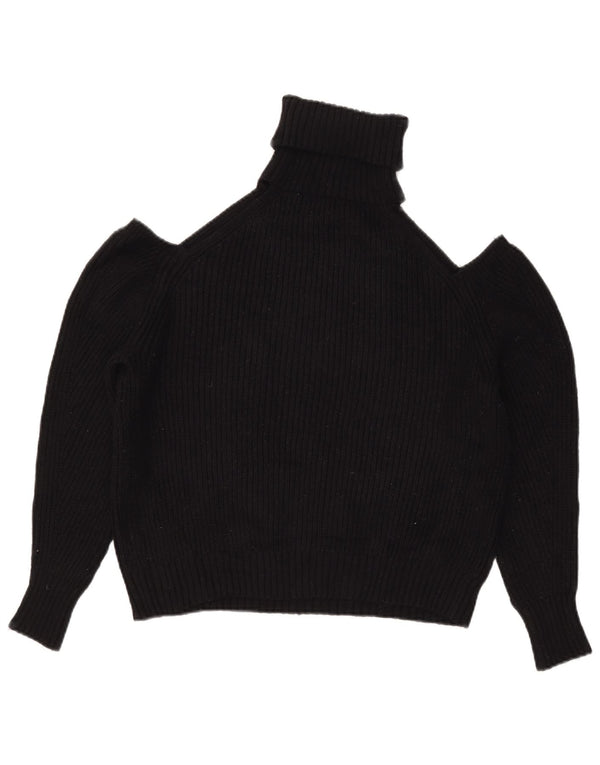 Zara Suéter tipo jersey con cuello vuelto y hombros descubiertos para mujer UK 44 Medium Black
