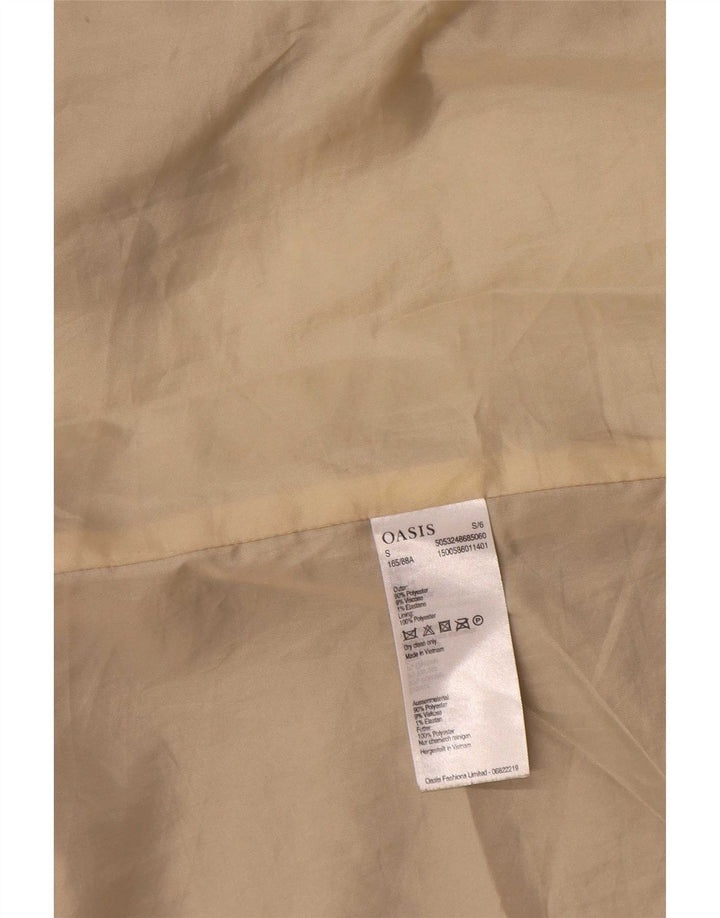 Oasis Chaqueta tipo blazer larga sin mangas para mujer UK 10 Small Gris Poliéster