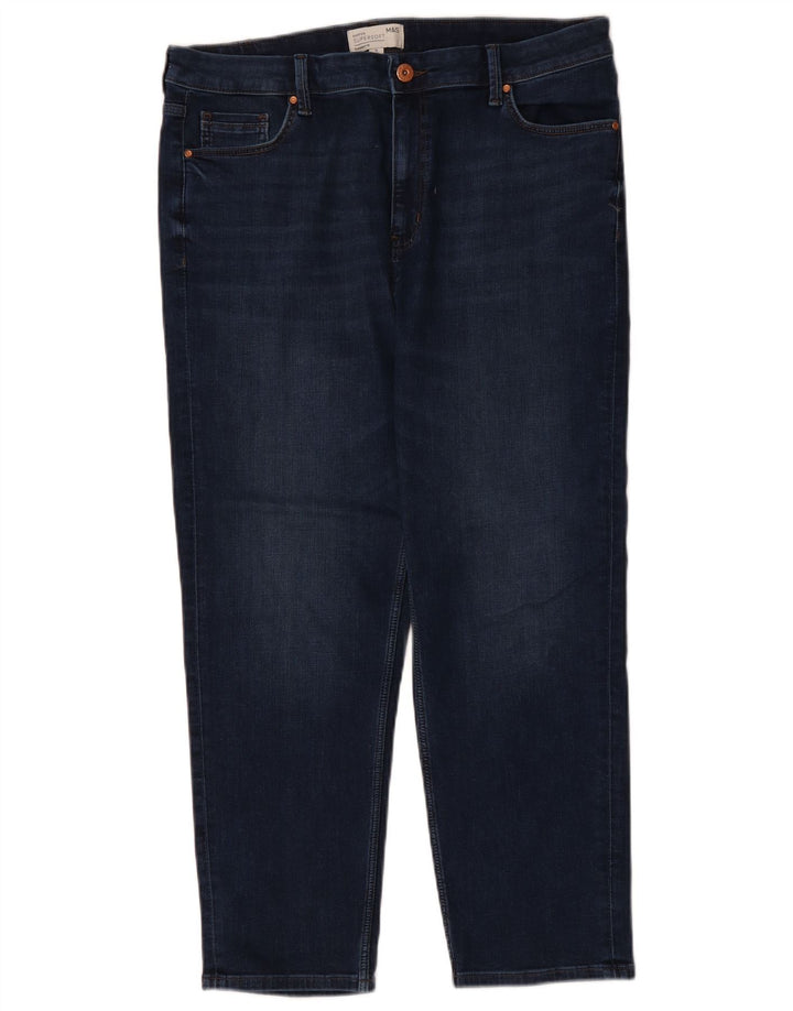 MARKS & SPENCER Vaqueros pitillo ajustados para mujer UK 18 XL W36 L25 Azul