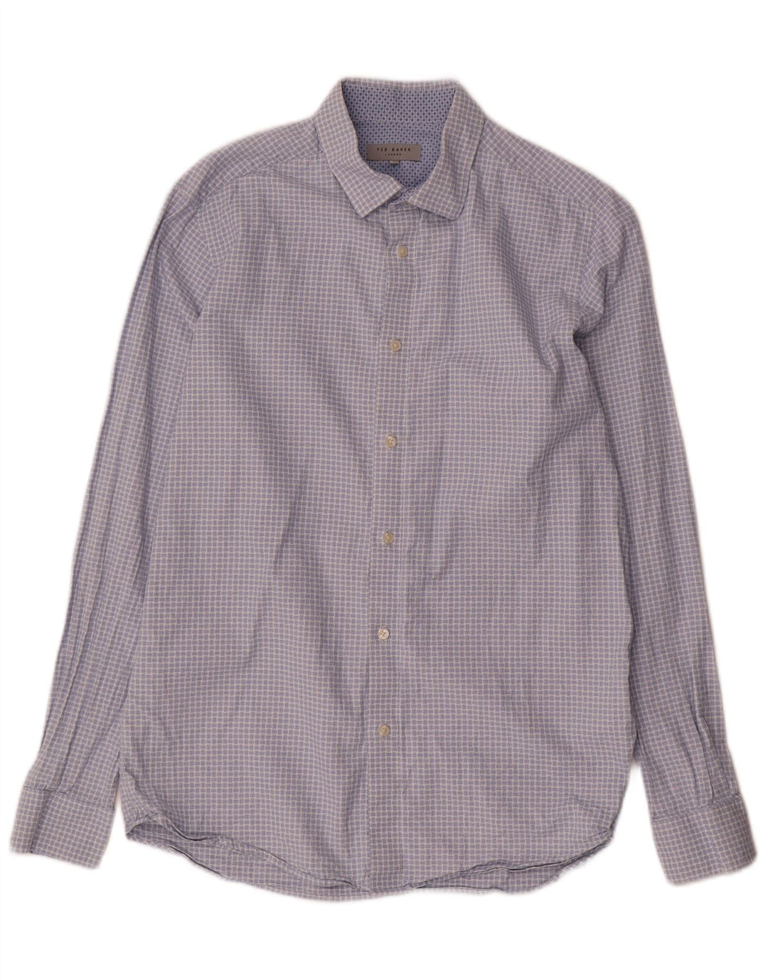 Ted Baker Camisa para hombre Talla 3 Algodón a cuadros azul mediano