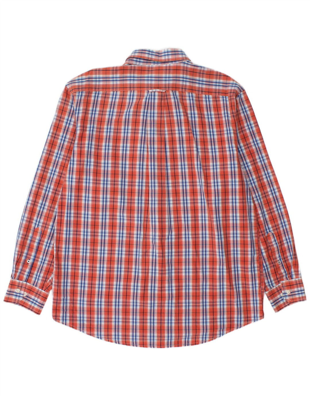 Camisa Izod Hombre Grande Cuadros Naranja Algodón
