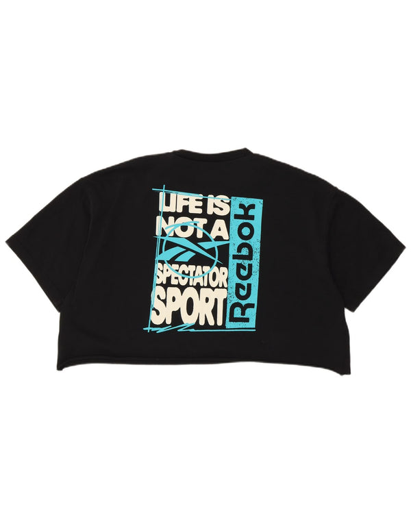 REEBOK Camiseta con gráfico extragrande para mujer UK 40/40 M Negro