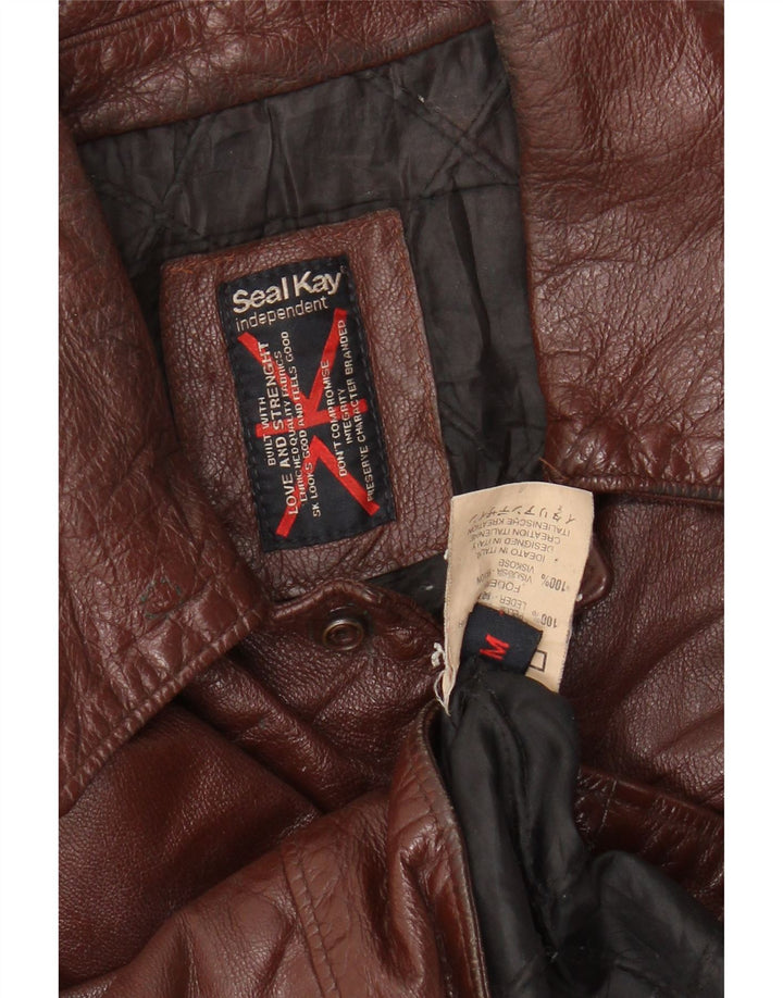 Chaqueta de cuero para hombre Seal Kay UK 38 Cuero marrón medio