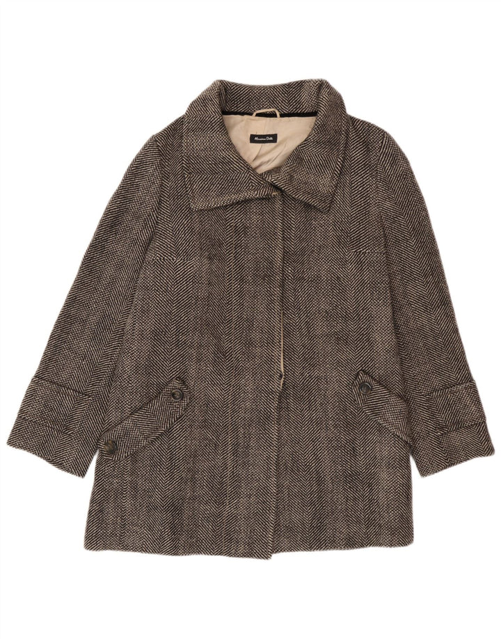 Abrigo Mujer Massimo Dutti EU 42 Grande Lana Espiga Gris