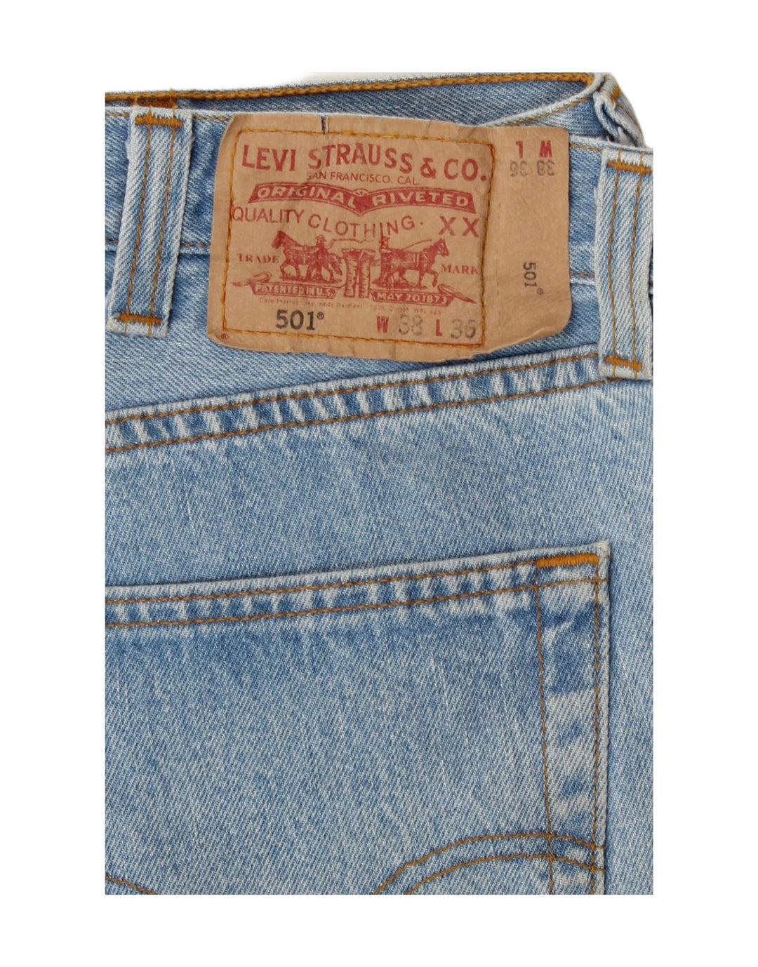 Levi's Jeans rectos 501 para hombre W38 L28 Algodón azul