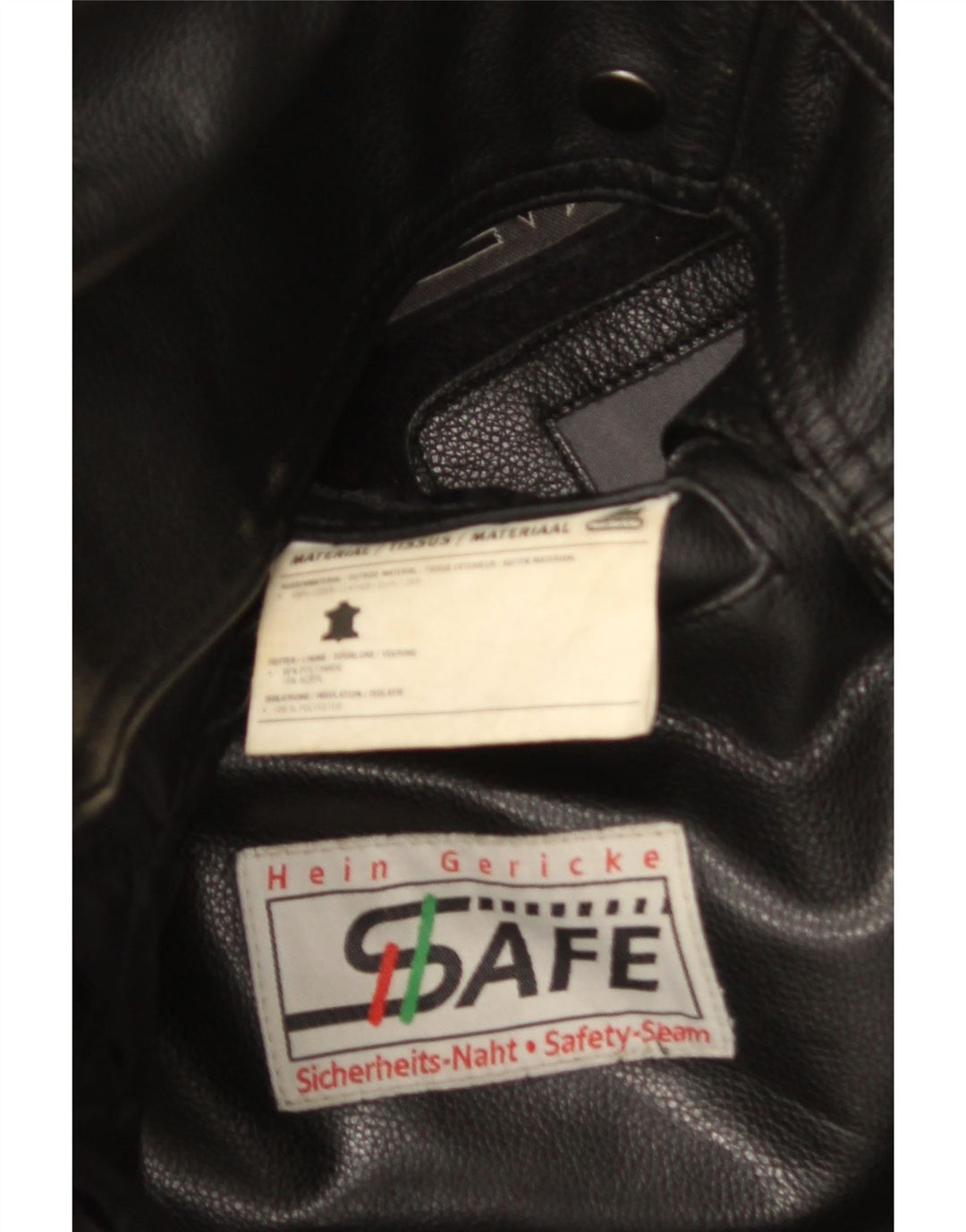 HEIN GERICKE Chaqueta motera de cuero para hombre UK 40 Large Black Leather