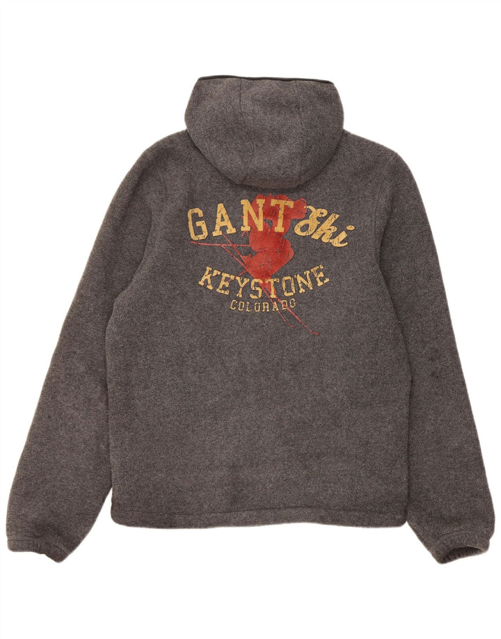 Gant Sudadera con capucha y cremallera gráfica para hombre Poliéster moteado en gris medio