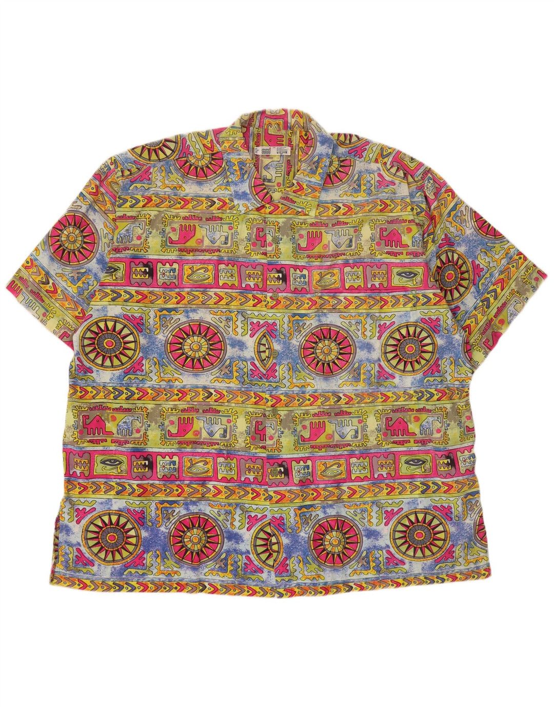 Camisa Avanti para hombre con estampado abstracto, talla 41/42, grande, multicolor