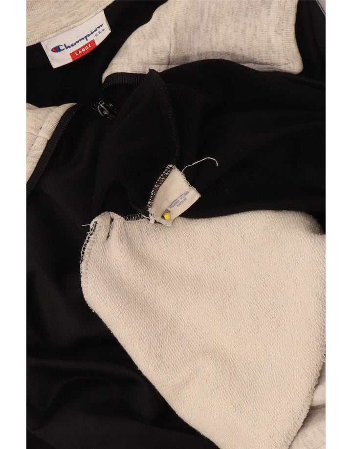 Champion Mens Graphic Chándal Top Chaqueta Grande Poliéster Negro