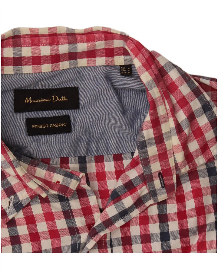 Camisa Massimo Dutti Hombre Vichy Roja Mediana