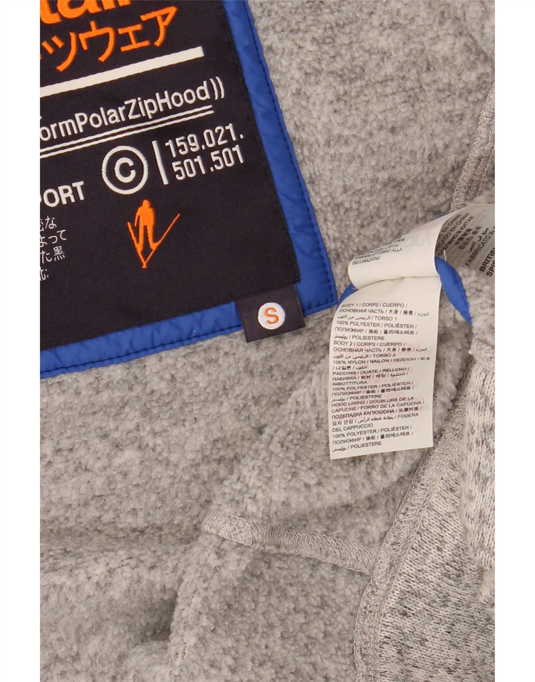 SUPERDRY Chaqueta bomber con capucha para mujer UK 10 Small Grey Colourblock