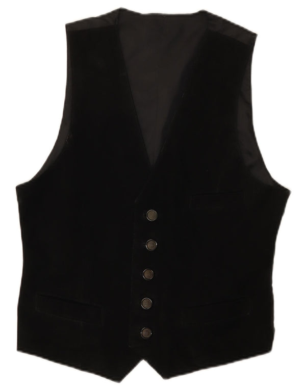 Chaleco de ante vintage para hombre XS cuero negro