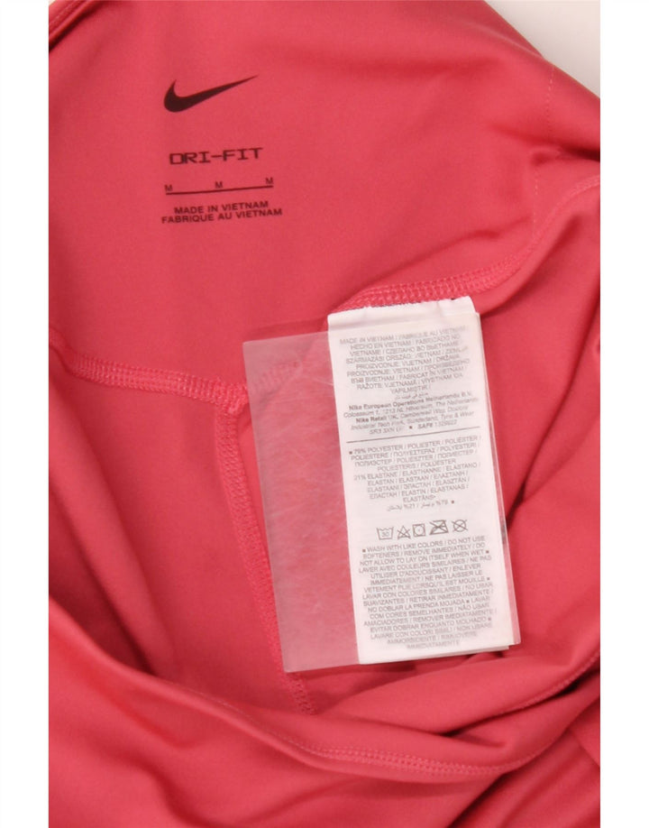 NIKE Pantalones cortos deportivos Dri Fit para mujer UK 12 Poliéster rosa medio