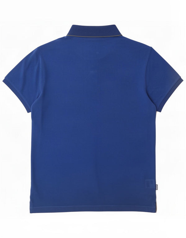 Henry Cottons Mens Slim Fit Polo Shirt Large Blue Cotton