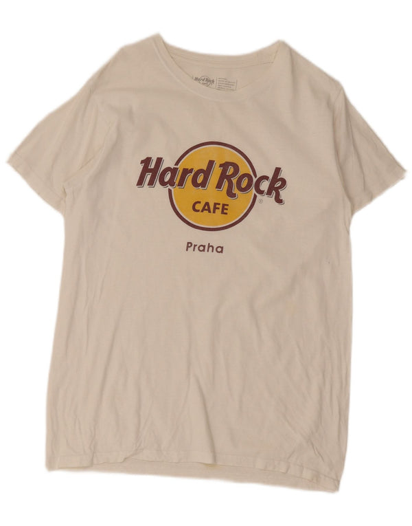 Hard Rock Cafe Hombres Praha Graphic Camiseta Top Pequeño Algodón Blanco