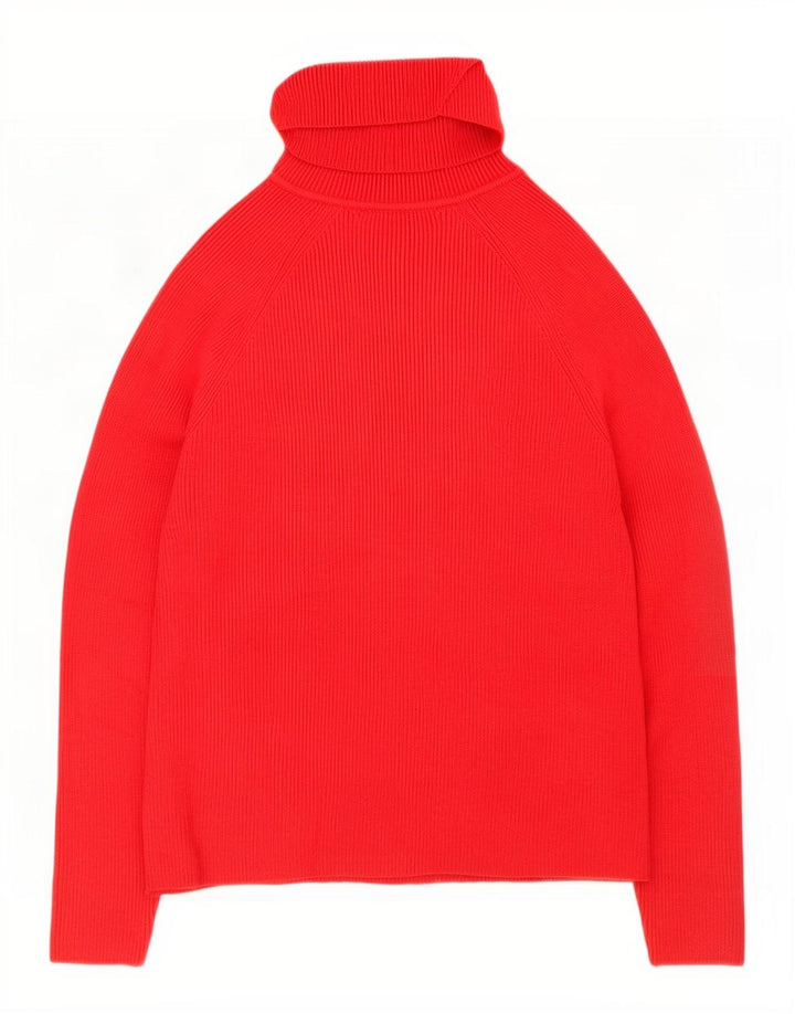 Marks & Spencer Suéter tipo jersey con cuello vuelto para mujer UK 10 Small Viscosa roja