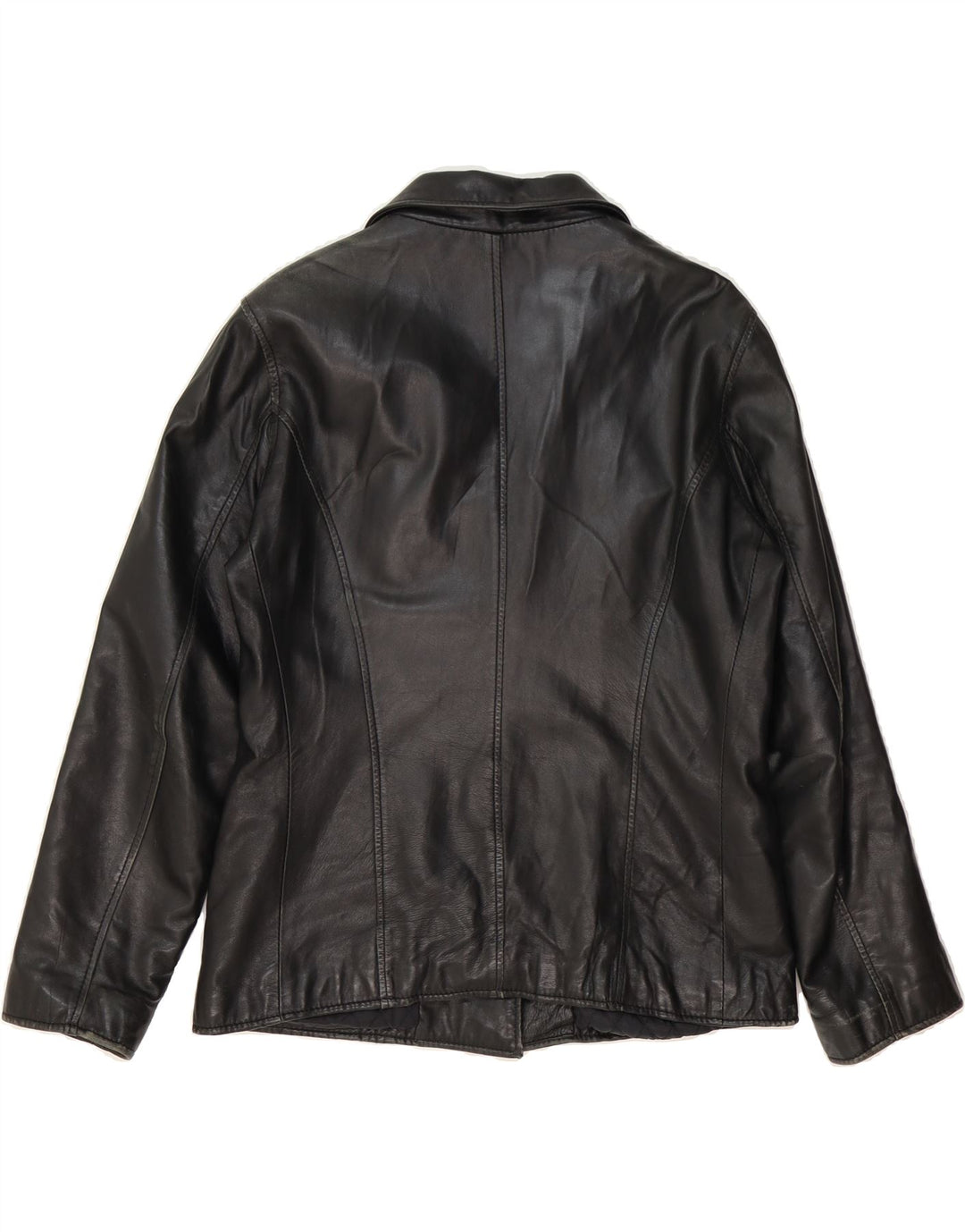 VINTAGE Womens Leather Jacket UK 16 Large Black Leather Vintage Vintage and Second-Hand Vintage from Messina Hembry 
