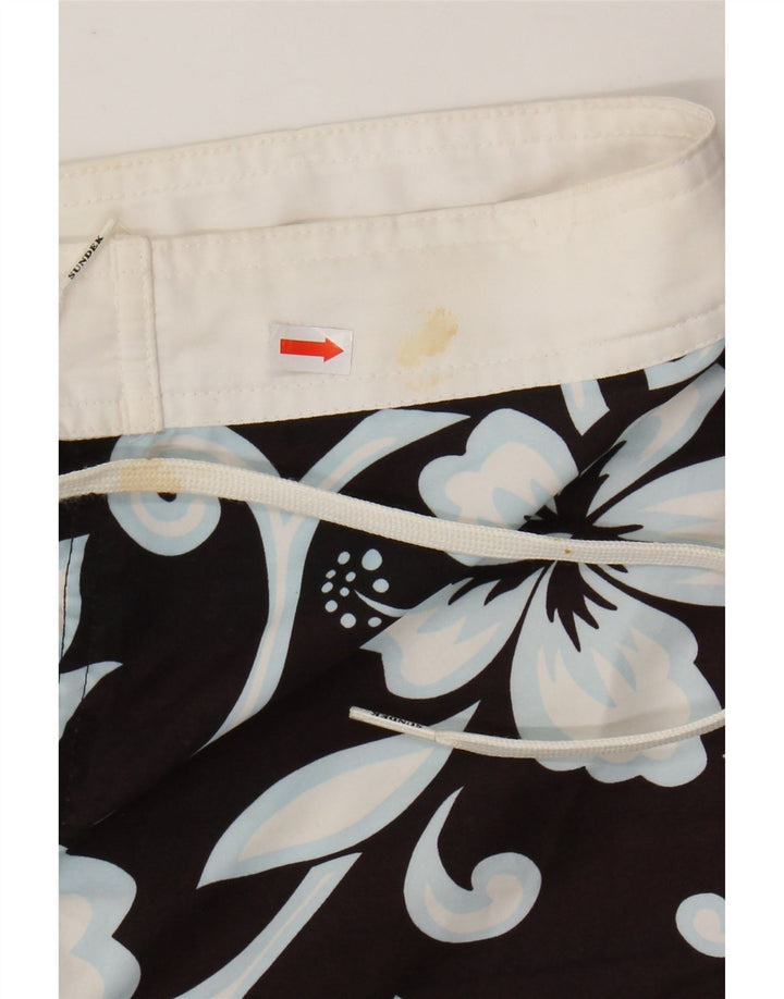 SUNDEK Bañador para hombre, talla grande, poliéster floral negro