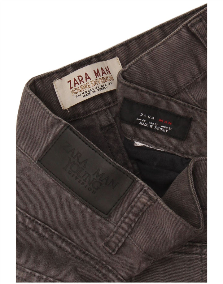 ZARA Pantalón casual recto para hombre EU 40 Medium W31 L31 Gris