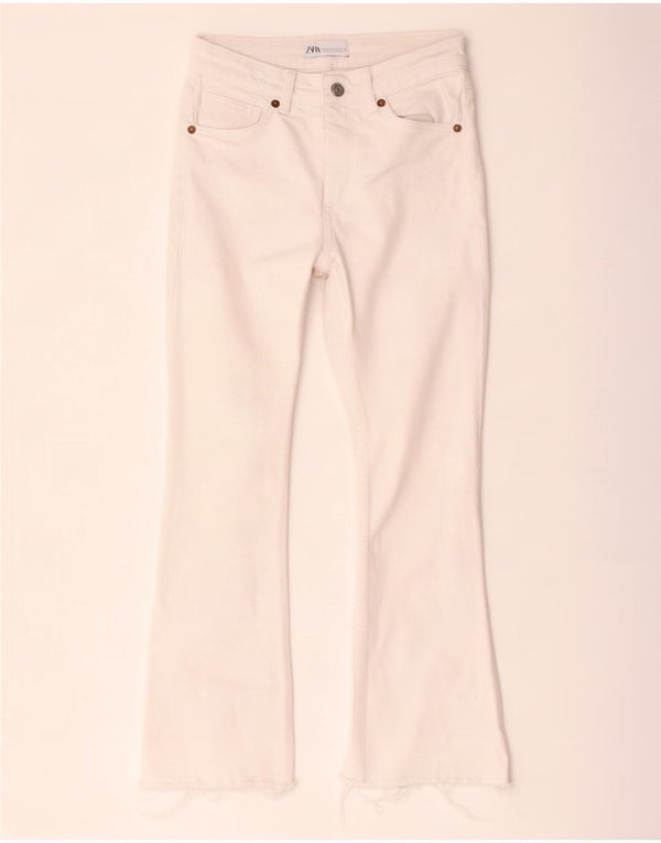 Zara Jeans acampanados para mujer EU 36 W26 L24 Blanco Algodón