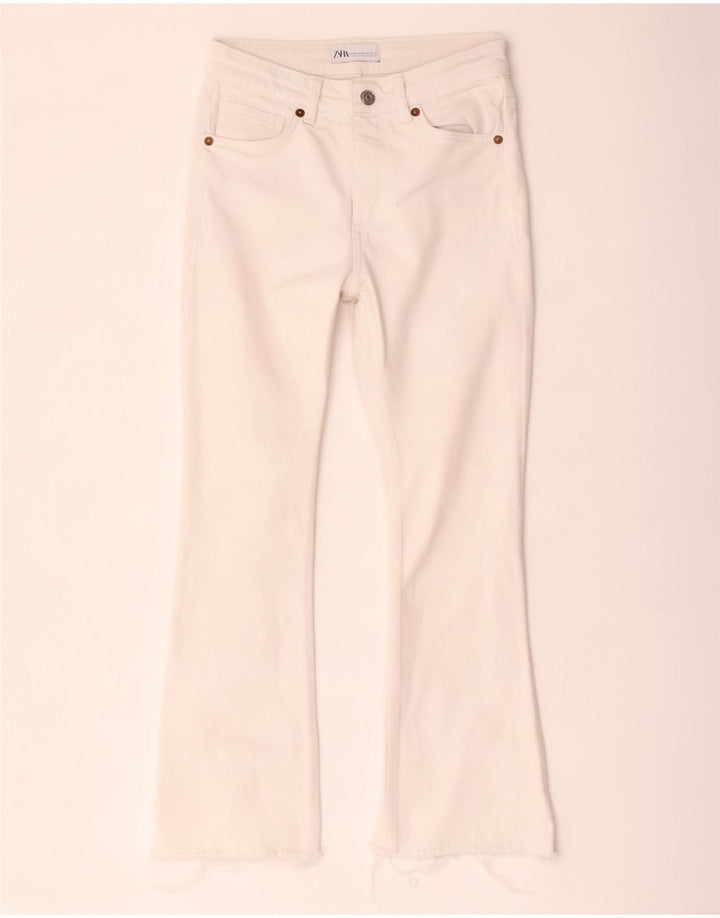 Zara Jeans acampanados para mujer EU 36 W26 L24 Blanco Algodón