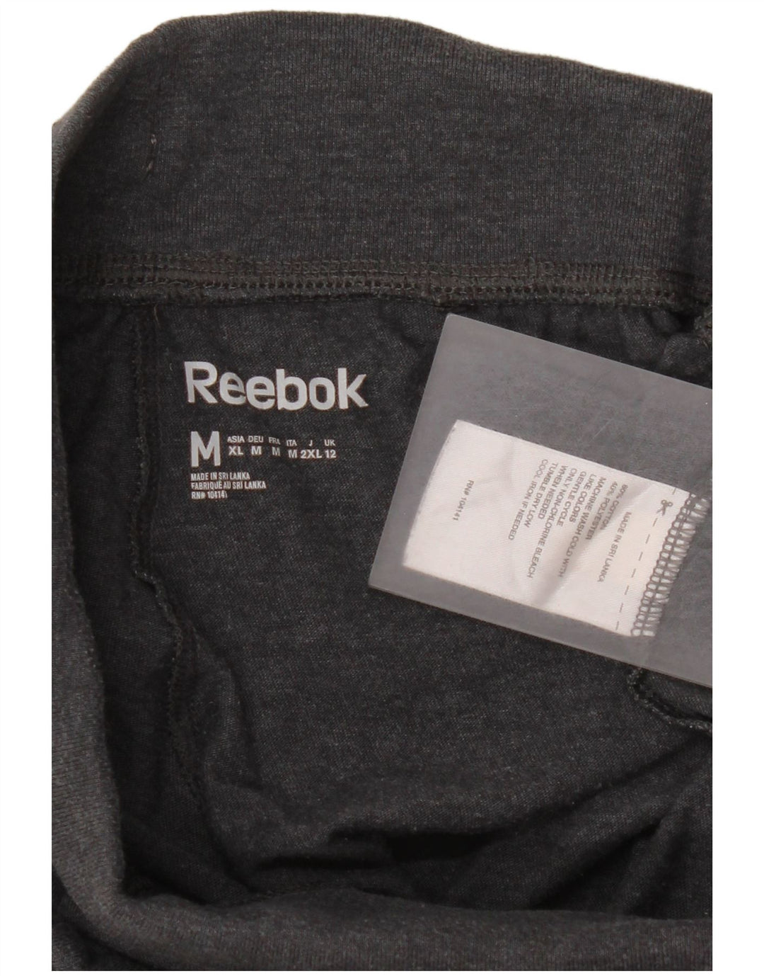 Reebok Mujer Capri Chándal Pantalones Joggers UK 14 Algodón Gris Medio