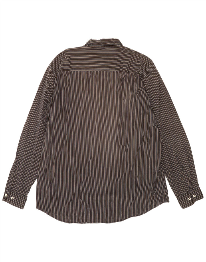 Camisa Marlboro Classics Hombre 2XL Algodón Rayado Negro