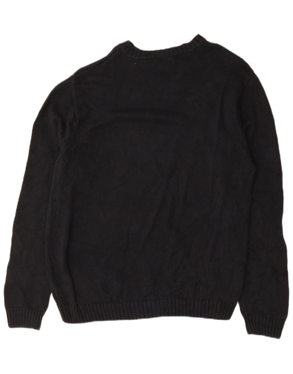 Chaps Mens Boat Neck Jumper Sweater XL Azul Marino Algodón