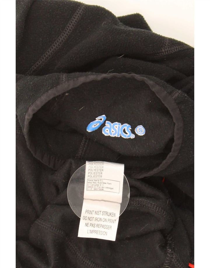 Asics Hombre Zip Neck Fleece Jumper Pequeño Poliéster Negro