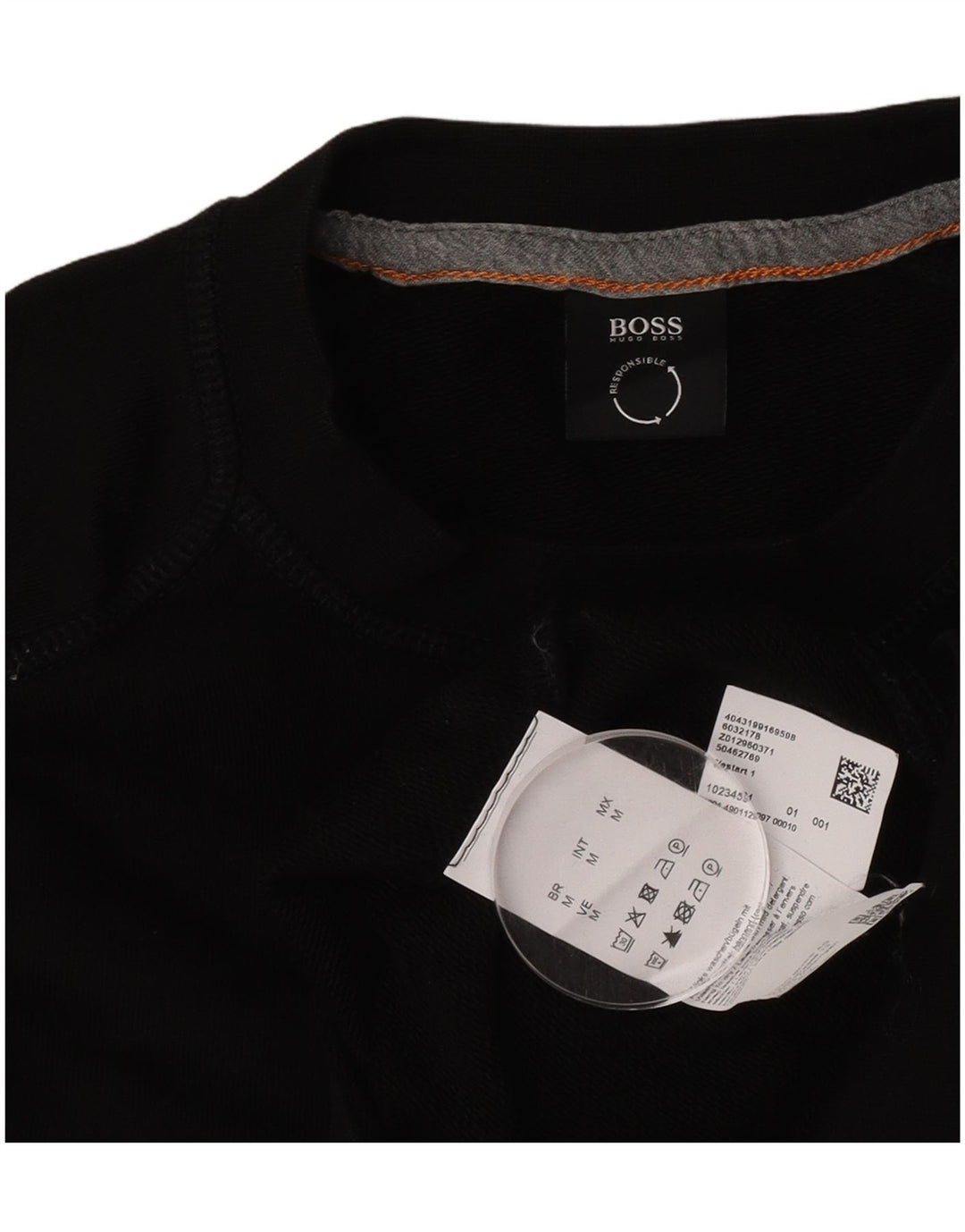 Hugo Boss Hombre Sudadera Jumper Medium Negro Algodón