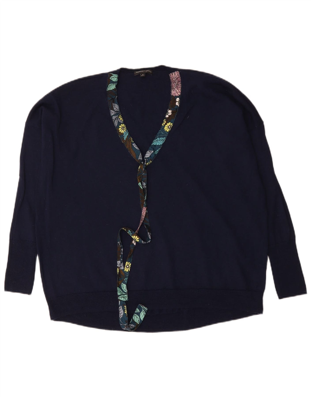 J. Crew Suéter extragrande con cuello en V para mujer UK 40 Azul marino mediano